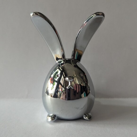 Umbra Squiggy Bunny Rabbit Ring Holder Cast Metal Chrome Jewellery Stand - Picture 2 of 9